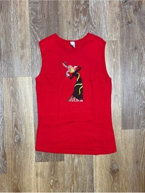 Abella Red Graphic Tank Top